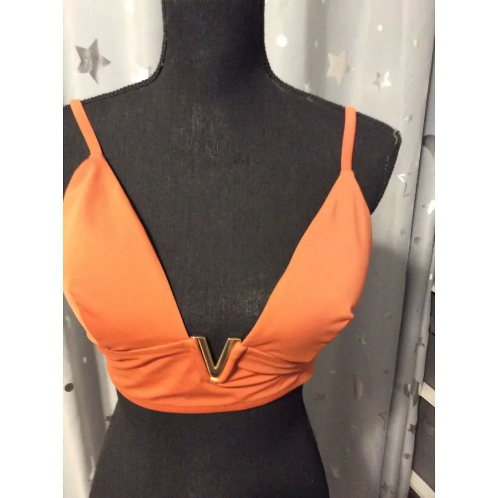 Victoria's Secret Double Back strap Metal V front XL VNC Light padding